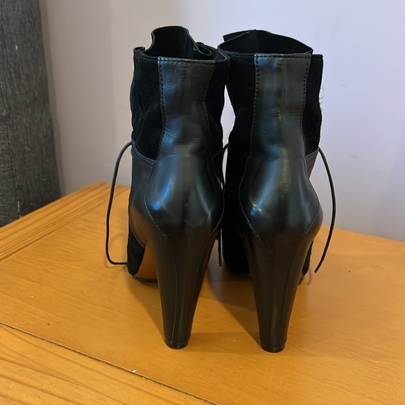 VERO CUOIO V&R ITALIAN BRAND BOOTIES in BLACK SUEDE and Leather Size 40 - Picture 3 of 4